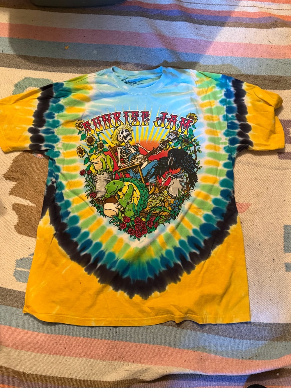 GRATEFUL DEAD-SUNRISE JAM-UP WITH THE SUN- Liquid blue TIE DYE XL